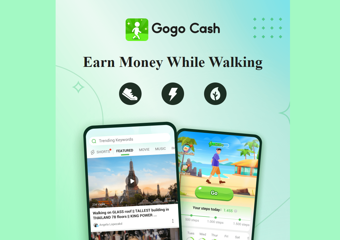 Gogo Cash, aplikasi  penghitung kesehatan dan kebugaran yang menghasilkan saldo DANA