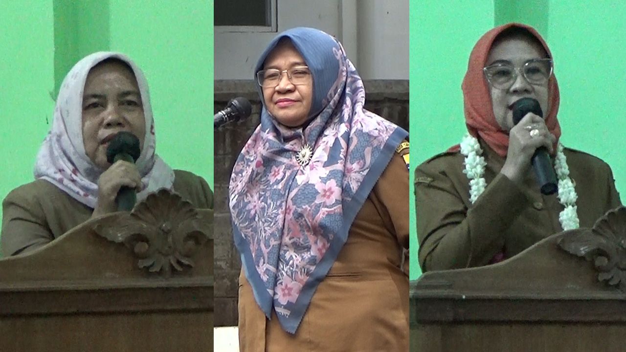 Foto kiri Hj. Sumiyati kini menjabat Kepala SMP Negeri 2 Kota Cirebon, Foto Tengah Kadisdik Kadini, S.Sos dan foto kanan Hj. Yulia Viatikara.***