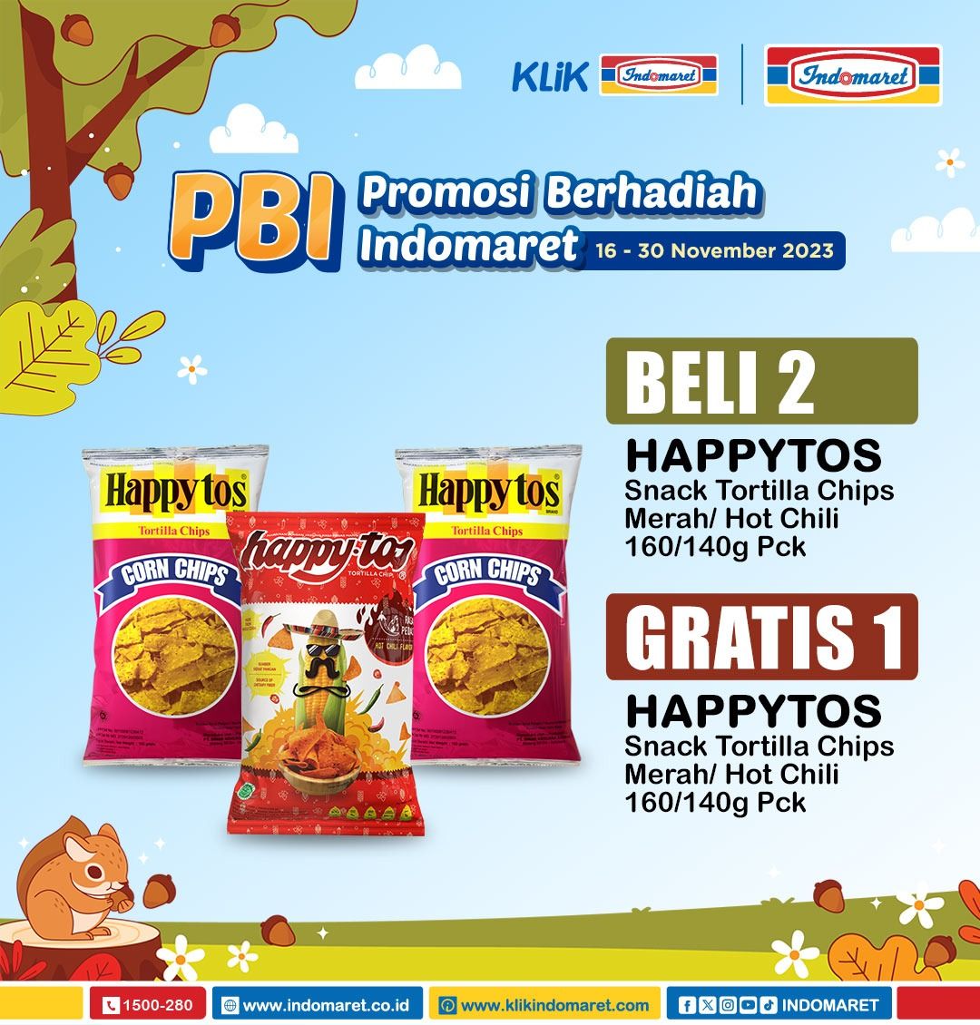 Katalog Promo Indomaret Hari Ini Terbaru 16-30 November 2023 beli satu gratis 1 Garuda Happytos