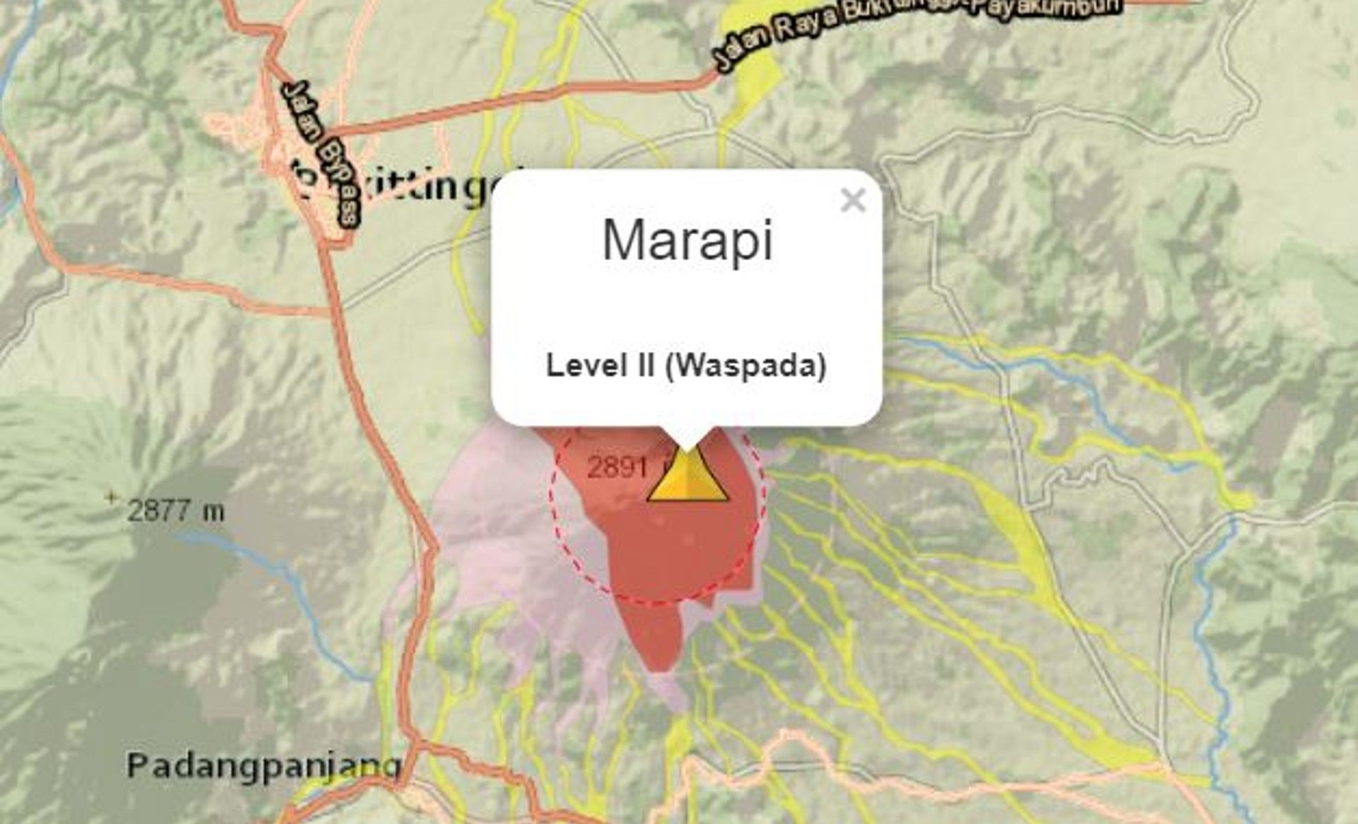 Gunung Marapi di Sumbar dalam status Level II atau Waspada