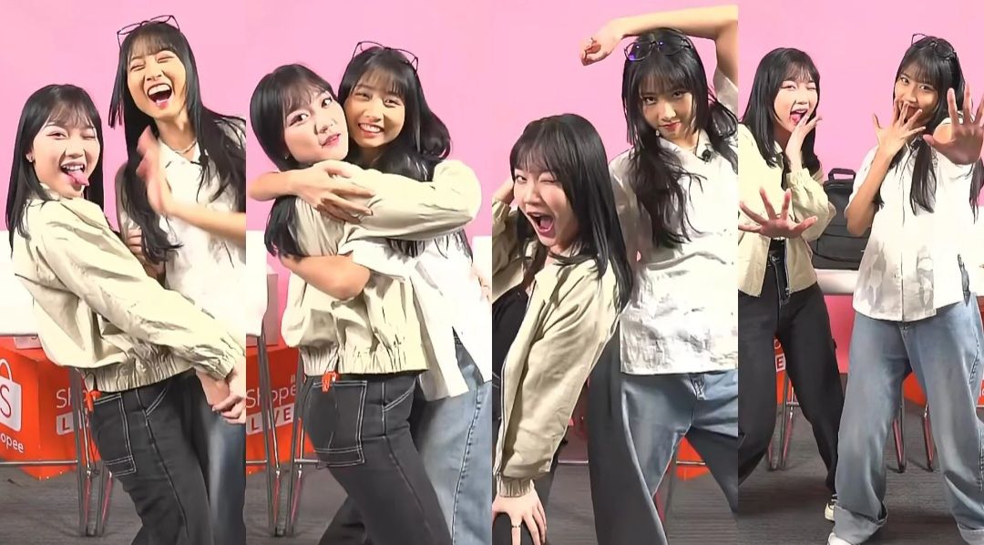 Marsha dan Muthe JKT48 meramaikan sesi Live Streaming di Shopee Live