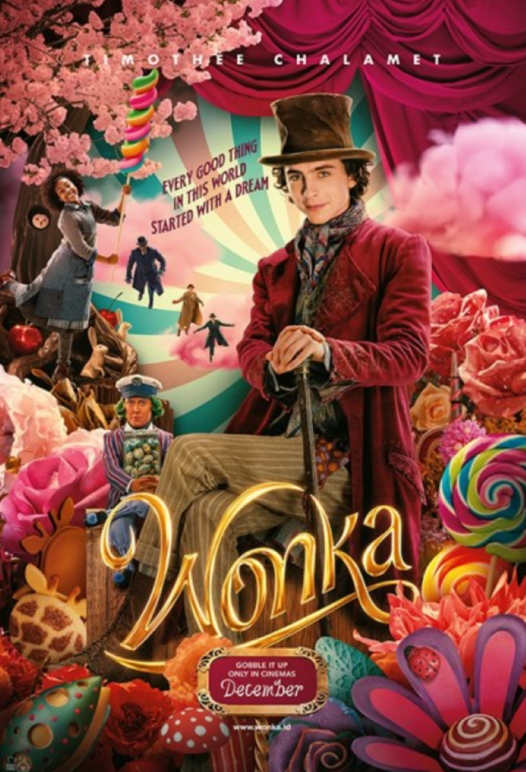 Cover film Wonka yang baru dirilis hari ini.