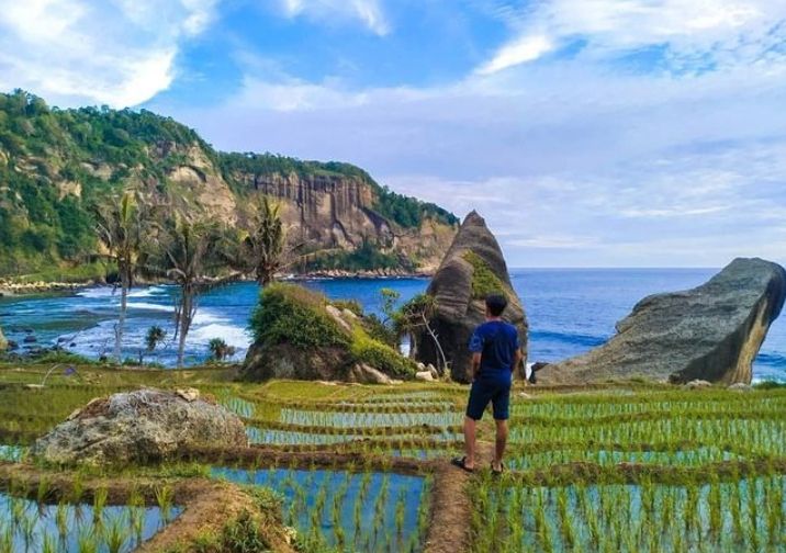 Wisata Pantai Pangasan berlokasi di Dusun Batulapak, Desa Kalipelis, Kecamatan Kebon Agung, Pacitan, Jawa Timur
