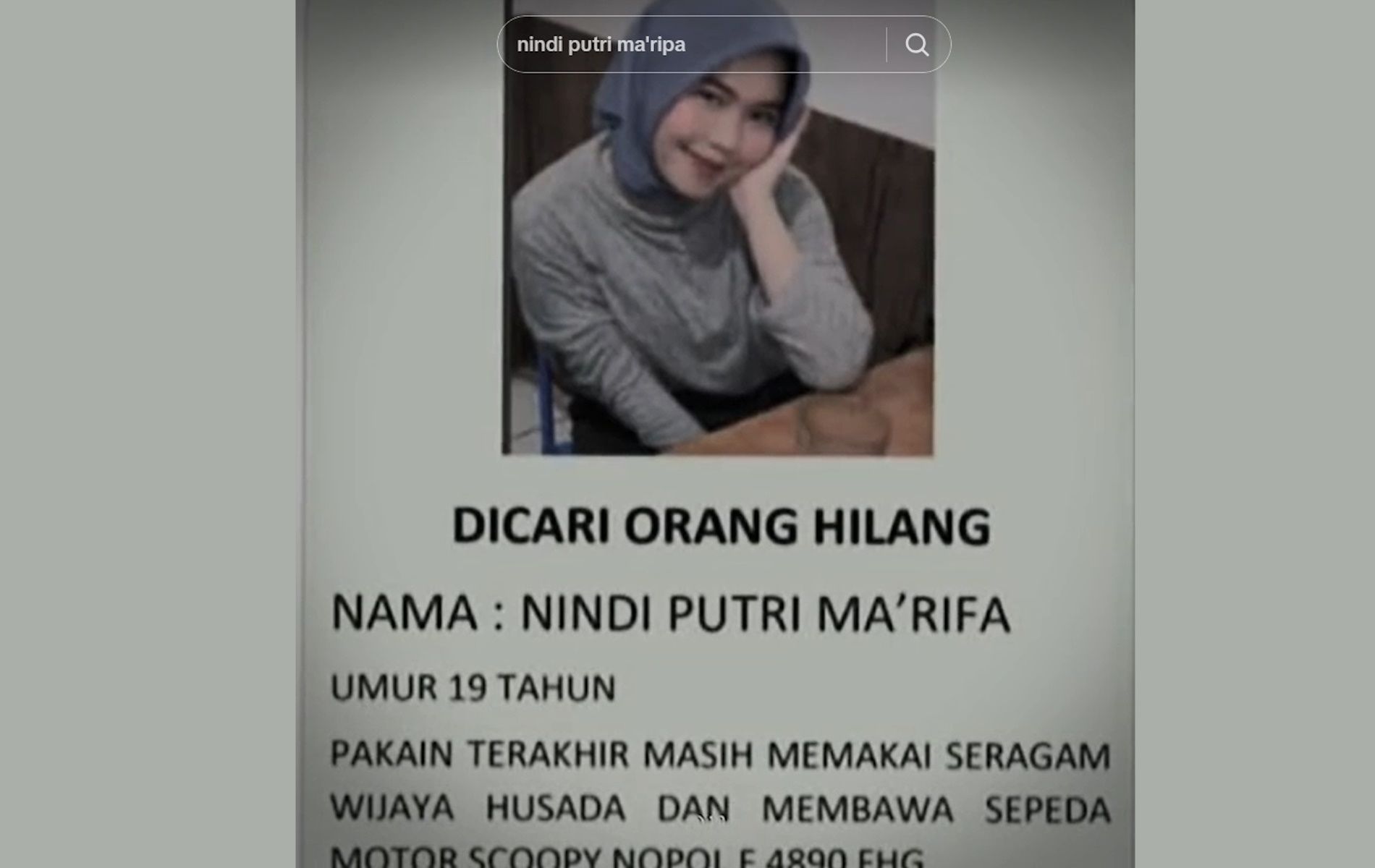 Pembunuhan mahasiswi keperawatan Nindi Putri Ma'rifa atau Nindi (19), mahasiswi yang jasadnya ditemukan di kolong dipan apartemen di Jalan Sholeh Iskandar, Kota Bogor, Jawa Barat,