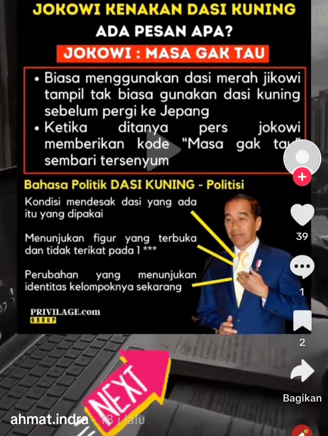 Cek apa arti dasi kuning Presiden Jokowi saat berkunjung ke Jepang 16 Desember 2023.*