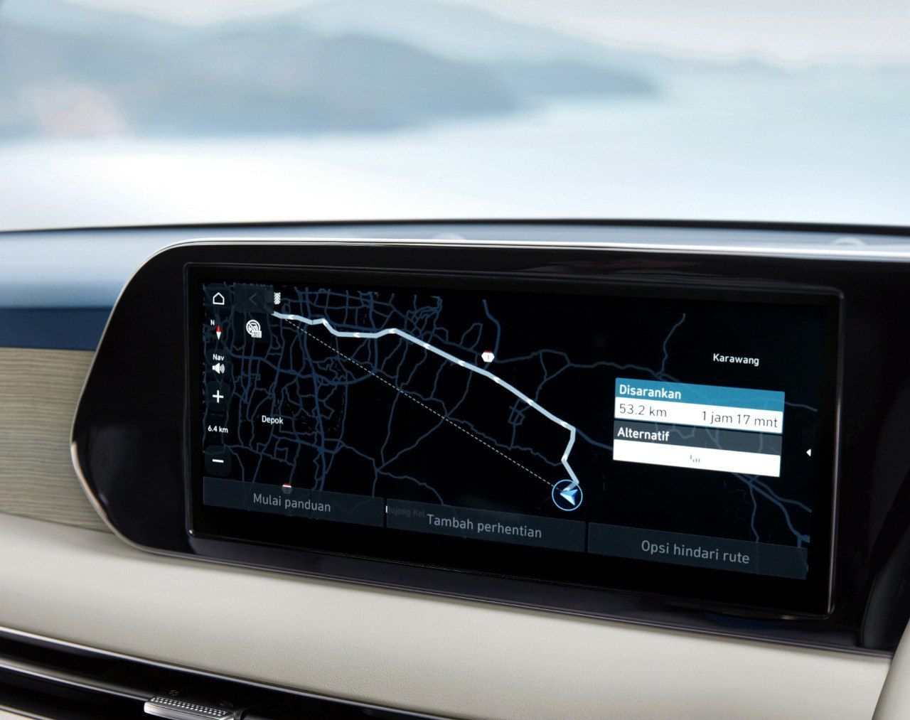 Sistem navigasi melengkapi Hyundai Bluelink.*/
