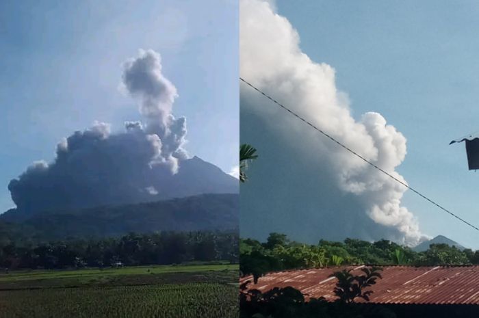 Erupsi Gunung Lewotobi 'Laki-laki' pada Sabtu, 23 Desember 2023 pagi WITA.//