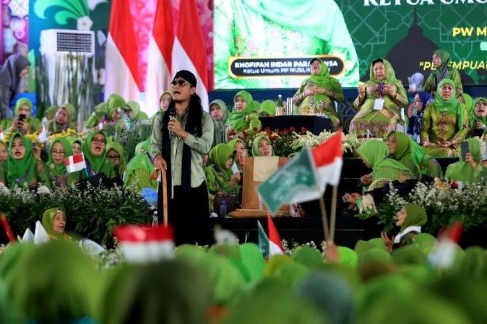 Gus Miftah saat menghadiri acara Menyongsong Hari Ibu 2023, di Jatim Expo Surabaya, Kamis (7/12/2023).