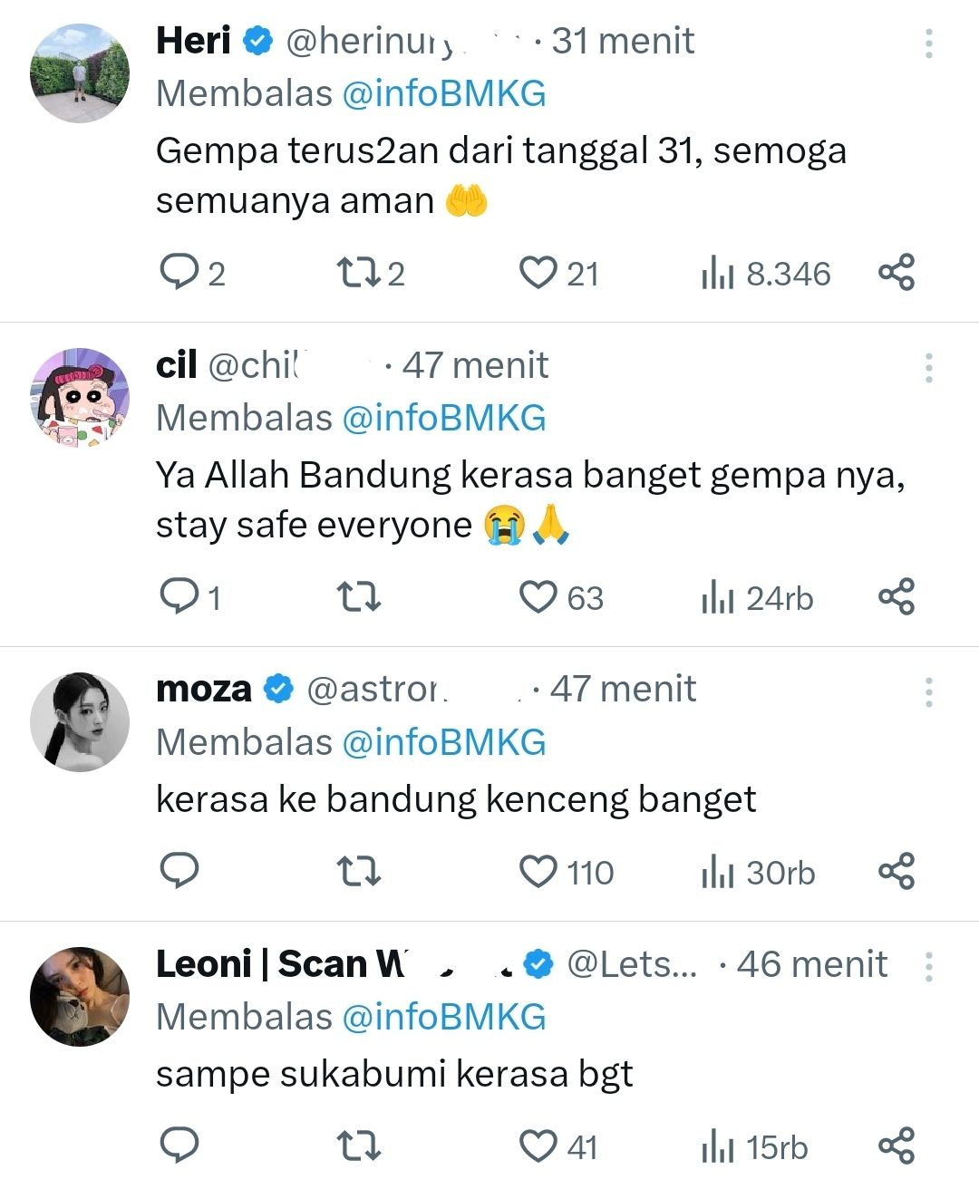 Gempa Banten Dirasakan Sampai Bandung. -f/istimewa 