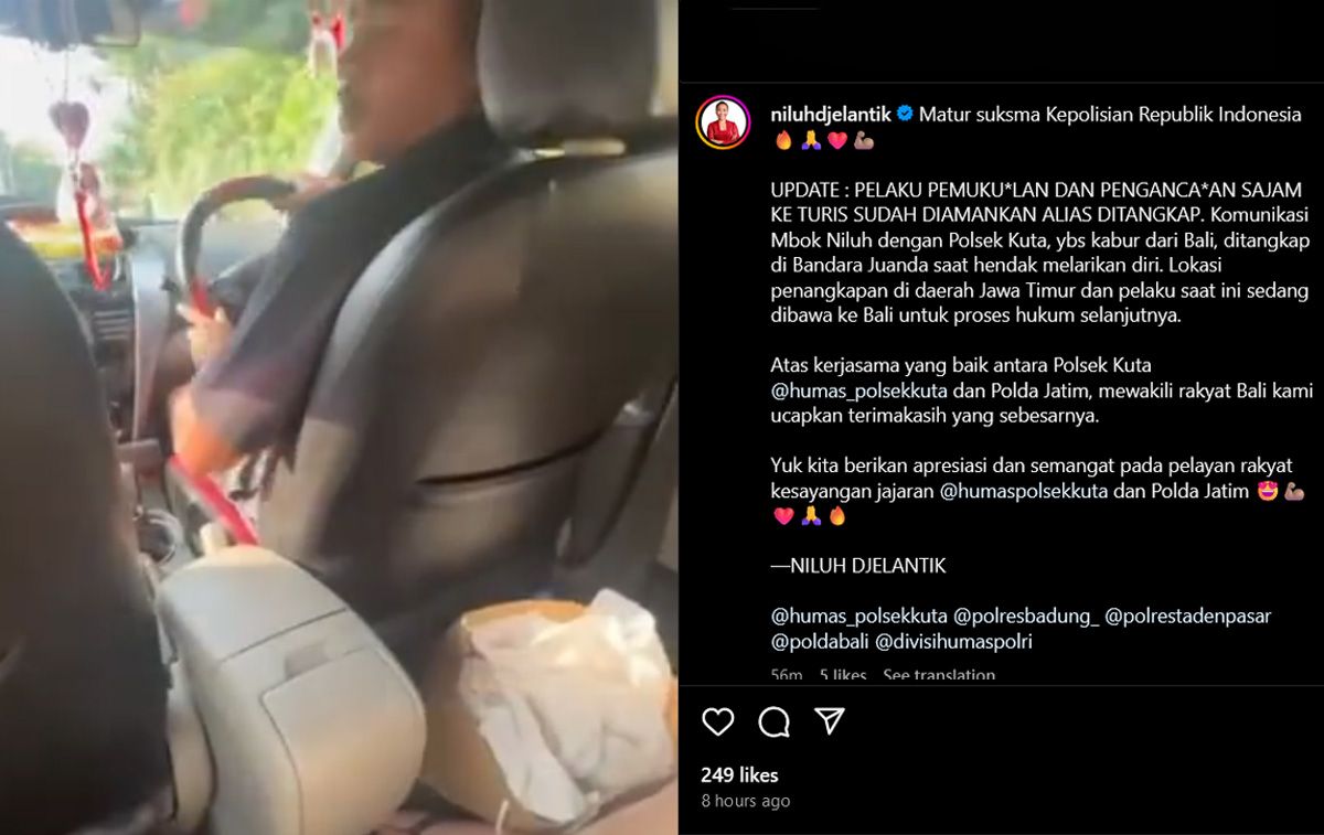 Sopir yang menjadi pelaku pemukulan dan penodongan pada turis di Bali akhirnya ditangkap