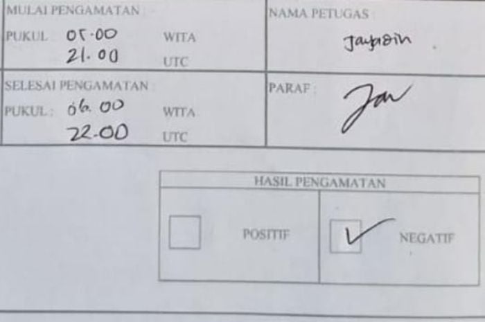 Hasil paper test di Bandara Frans Seda Maumere.//