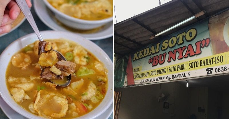 Kedai Soto Bu Nyai, salah satu tempat makan enak yang dekat dari Stasiun Pasar Senen