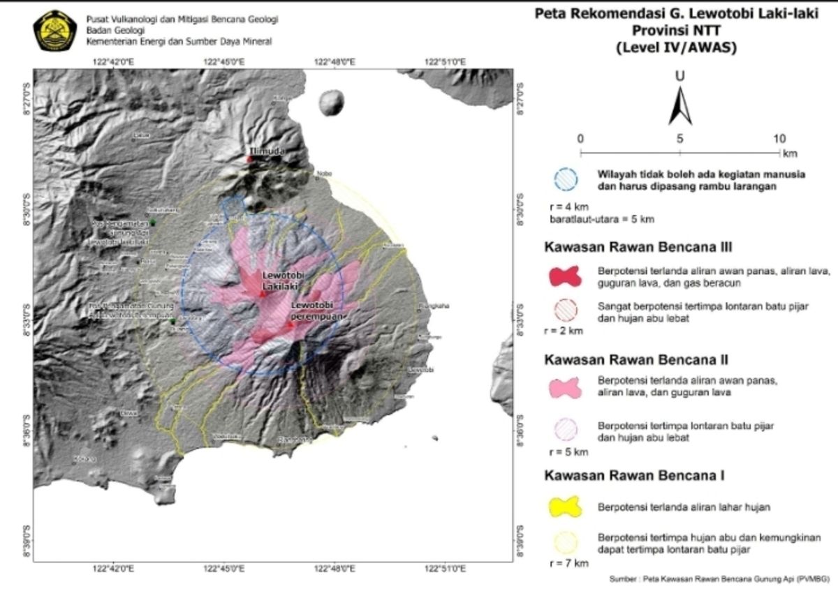 Status Gunung Lewotobi Laki-Laki Di Flores Naik Ke Level IV 'AWAS ...
