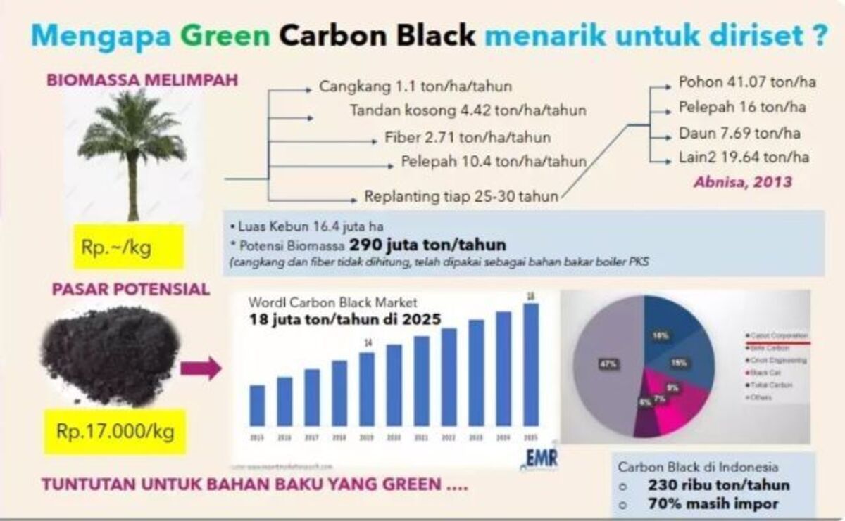 Infografis kandungan zat Biomassa pada tumbuhan komoditi Kelapa Sawit
