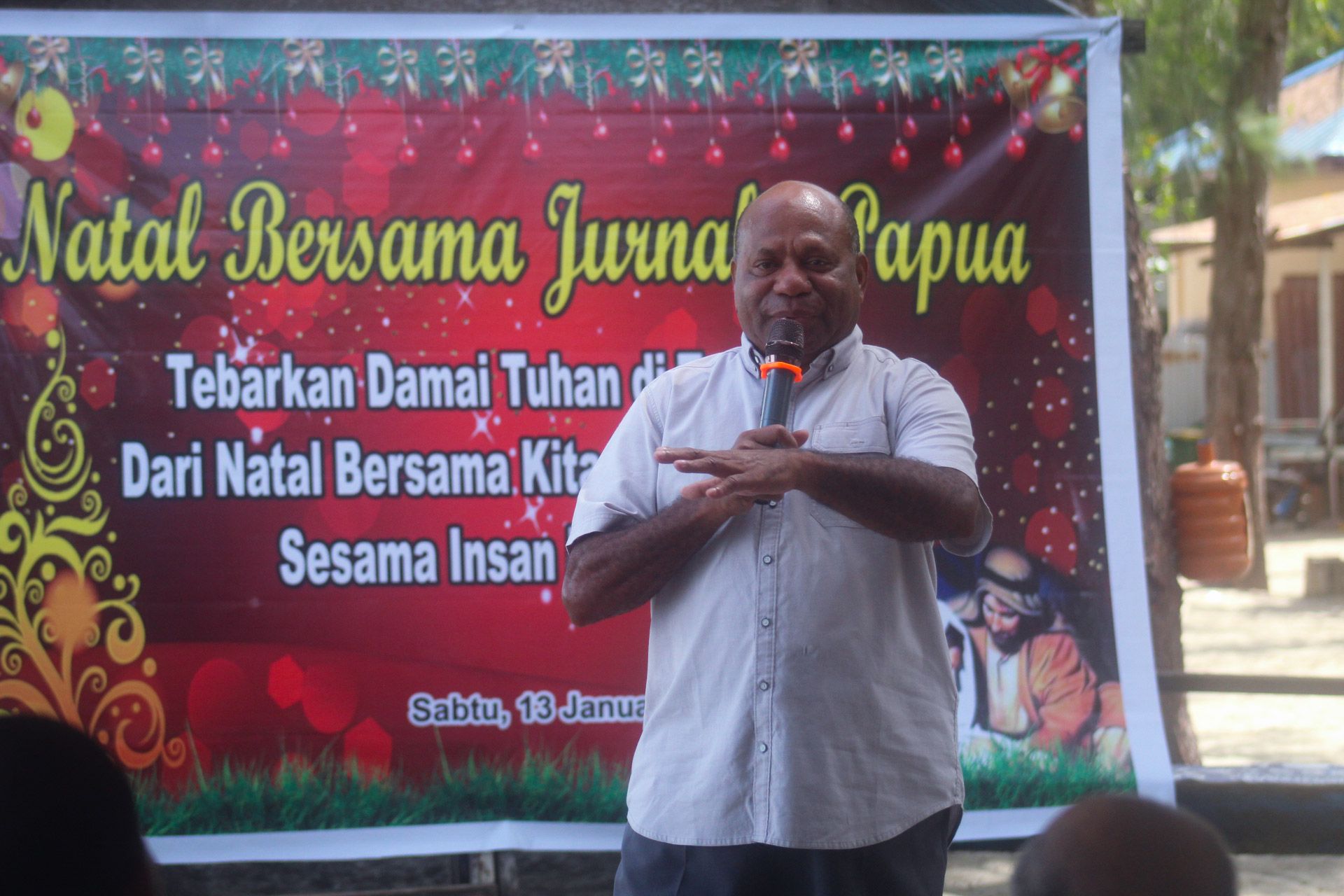 Pesan Kapolda Papua dalam kegiatan Natal bersama jurnalis Papua di pantai Hamadi Jayapura, Sabtu 13 Januari 2024 (Portal Papua) Silas Ramandey