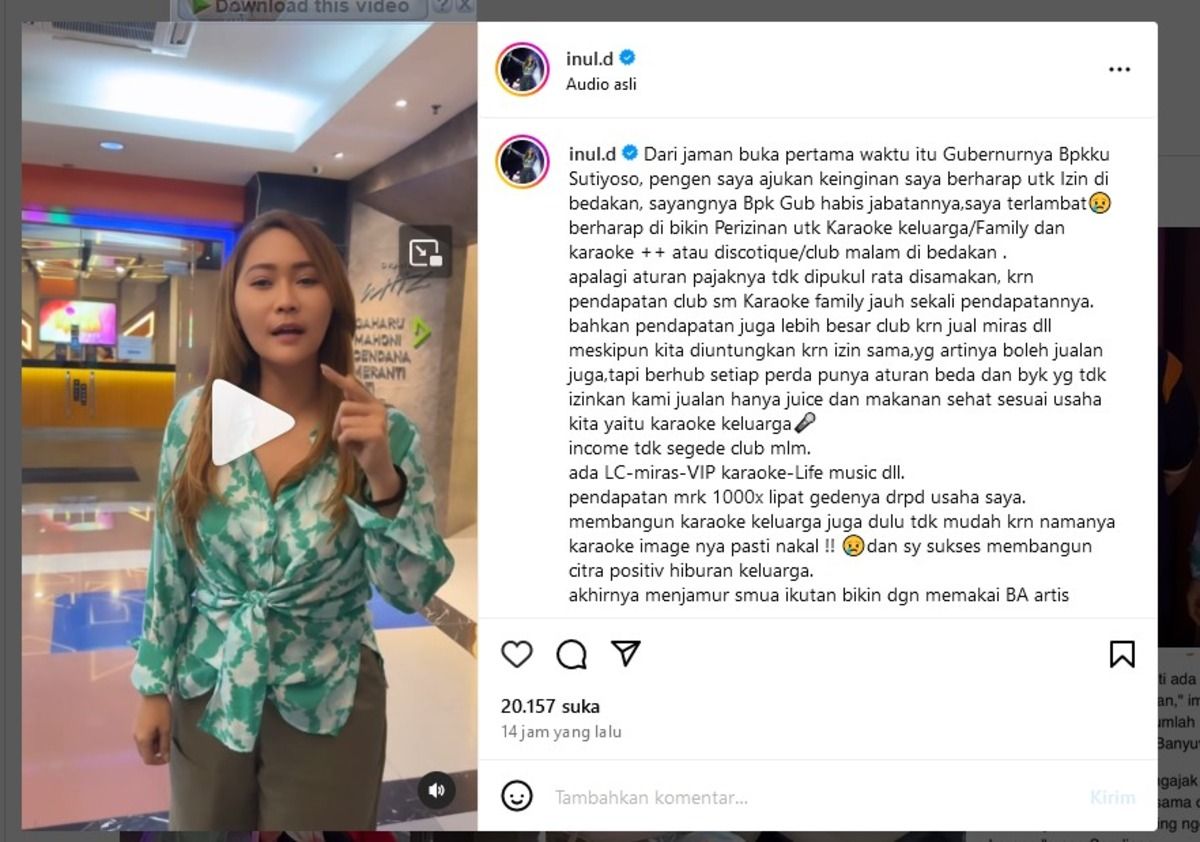 Screenshot Video Instagram Inul Daratista/Instagram @inul.d