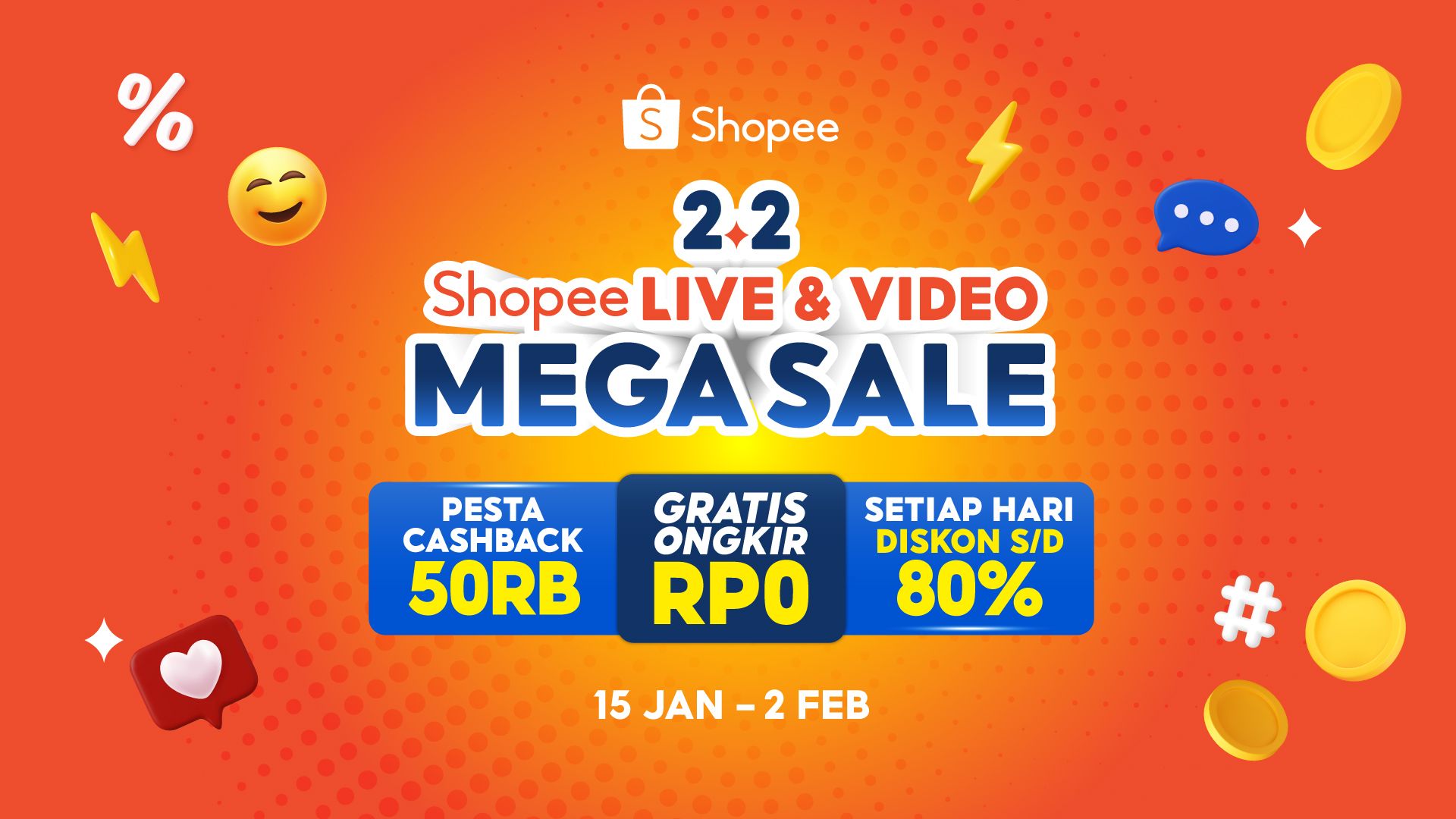 Promo Mega Sale 2.2 Shopee 