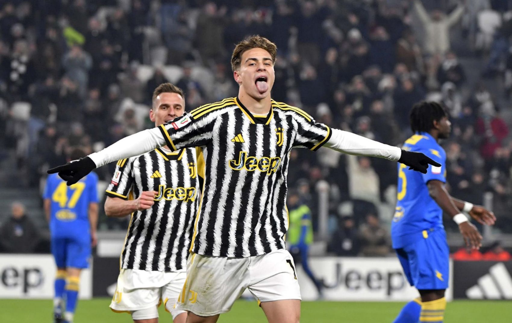 Selebrasi bintang muda Juventus, Kenan Yildiz./X.com/@juventusfc