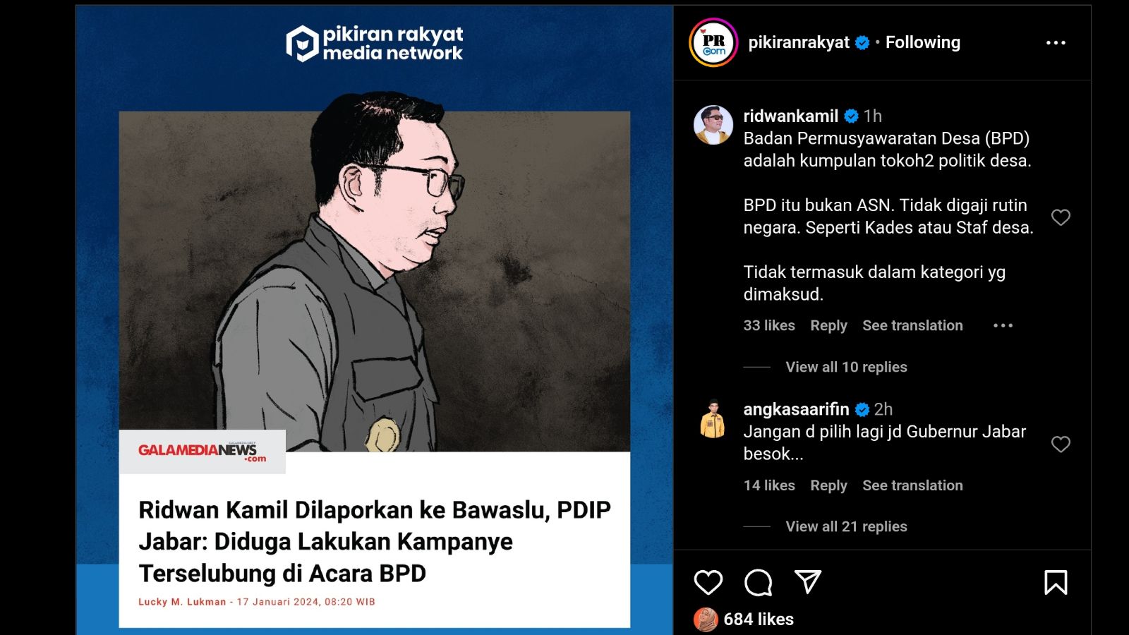 Klarifikasi Ridwan Kamil atas laporan PDIP terkait dugaan kampanye terselubung.