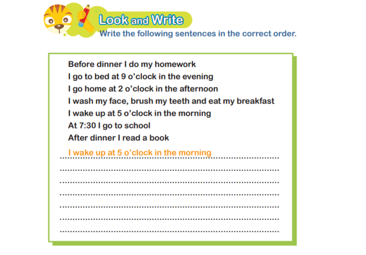 'Look and Write' Kunci Jawaban Bahasa Inggris Kelas 4 SD Unit 10 Halaman 116: He Always Gets Up at 5 O’clock, Kurikulum Merdeka