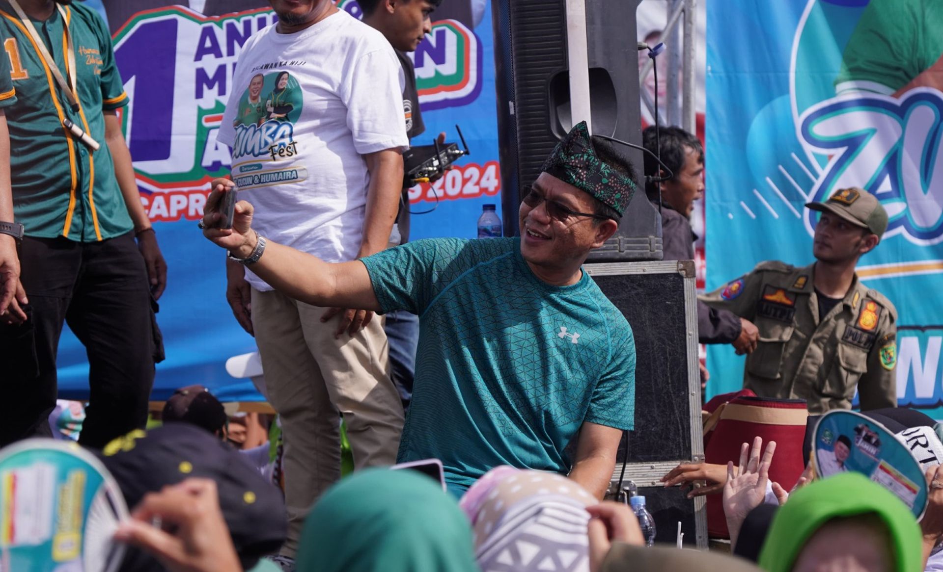 Bupati Bandung, Dadang Supriatna di Festival Zumba di Jalan Anyar Kecamatan Majalaya, Minggu 21 Januari 2024