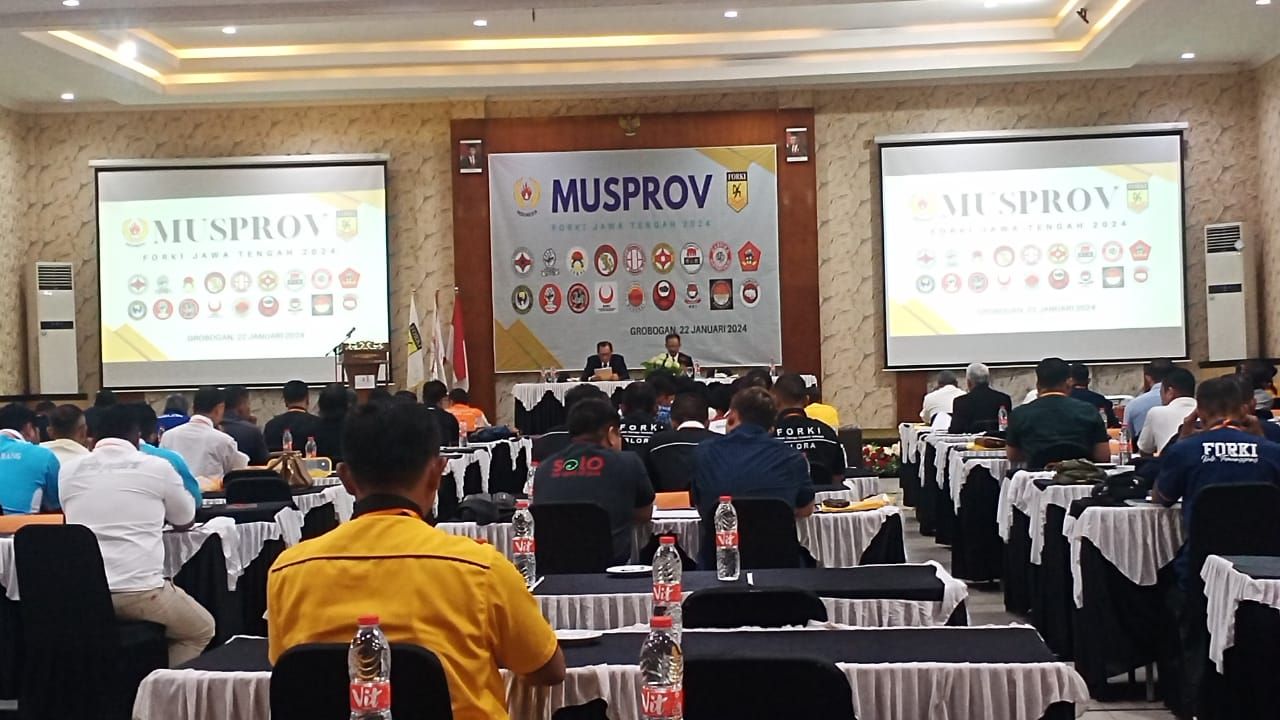 Pelaksanaan Musprov FORKI Jawa Tengah di Firdausia Ballrooom Kyriad Grandmaster Hotel Purwodadi.