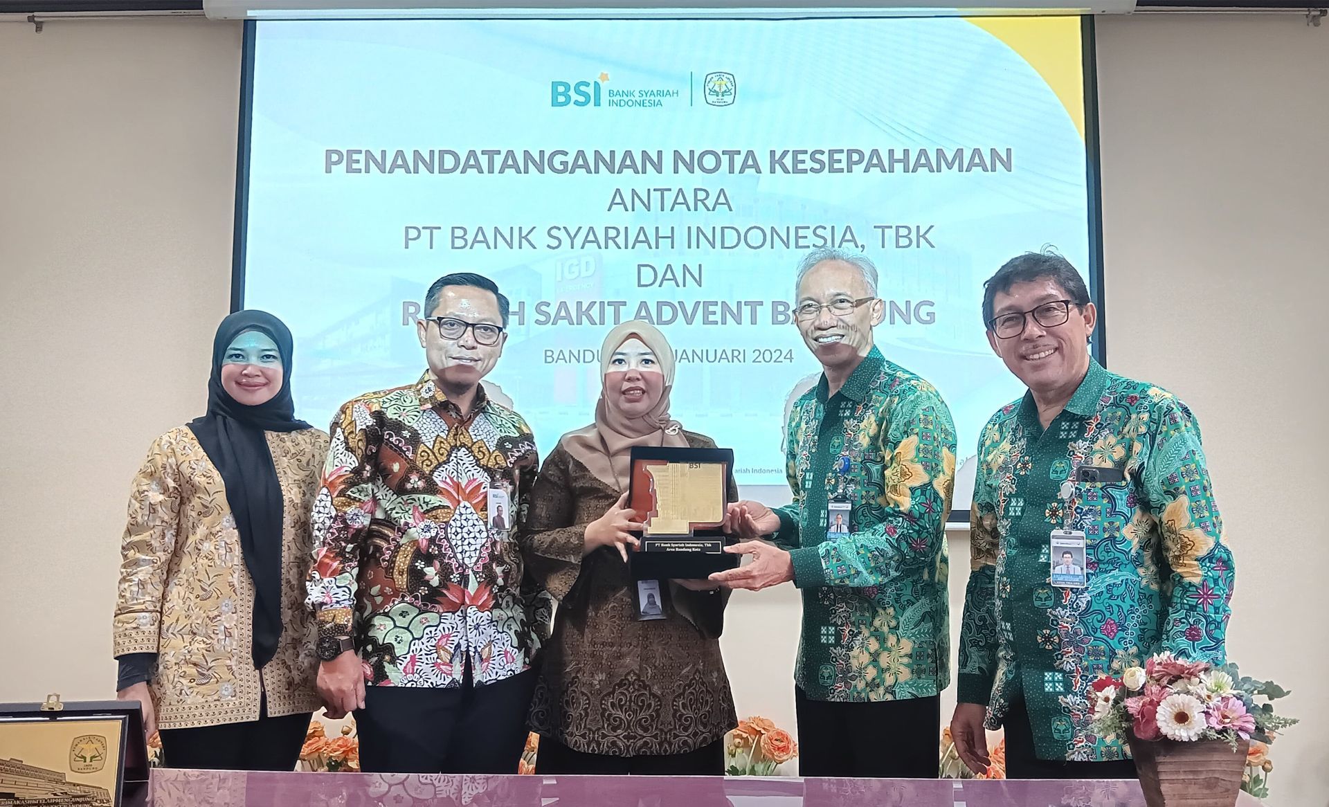 PT Bank Syariah Indonesia Tbk (BSI) dan Rumah Sakit Advent menandatangani perjanjian kerja sama, Jumat 26 Januari 2024