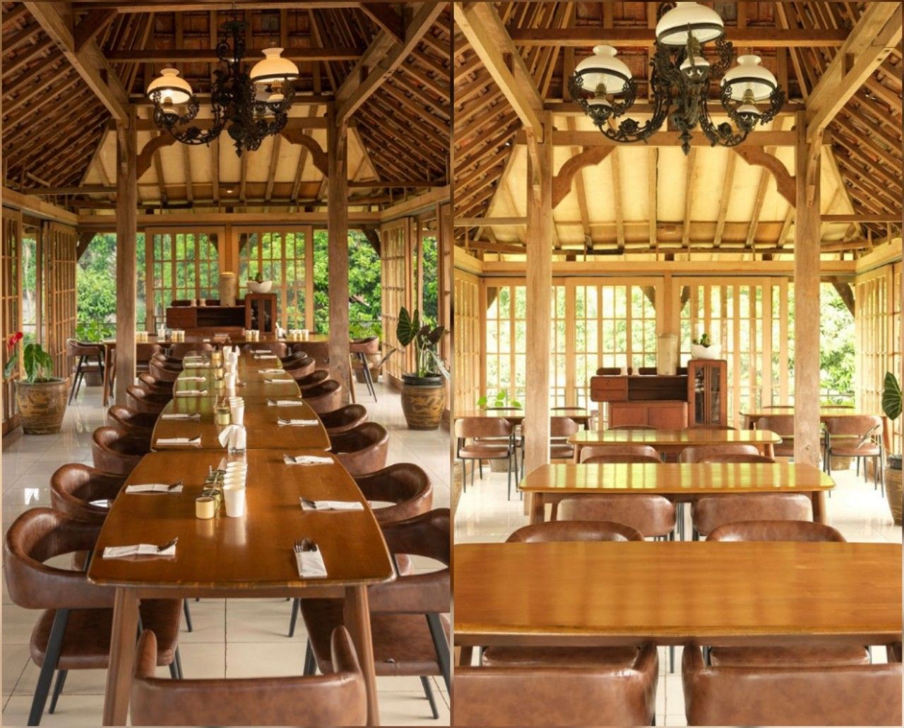 Salah satu area indoor di Hutan Hujan Grill and Kitchen di Parung Bogor Jawa Barat.