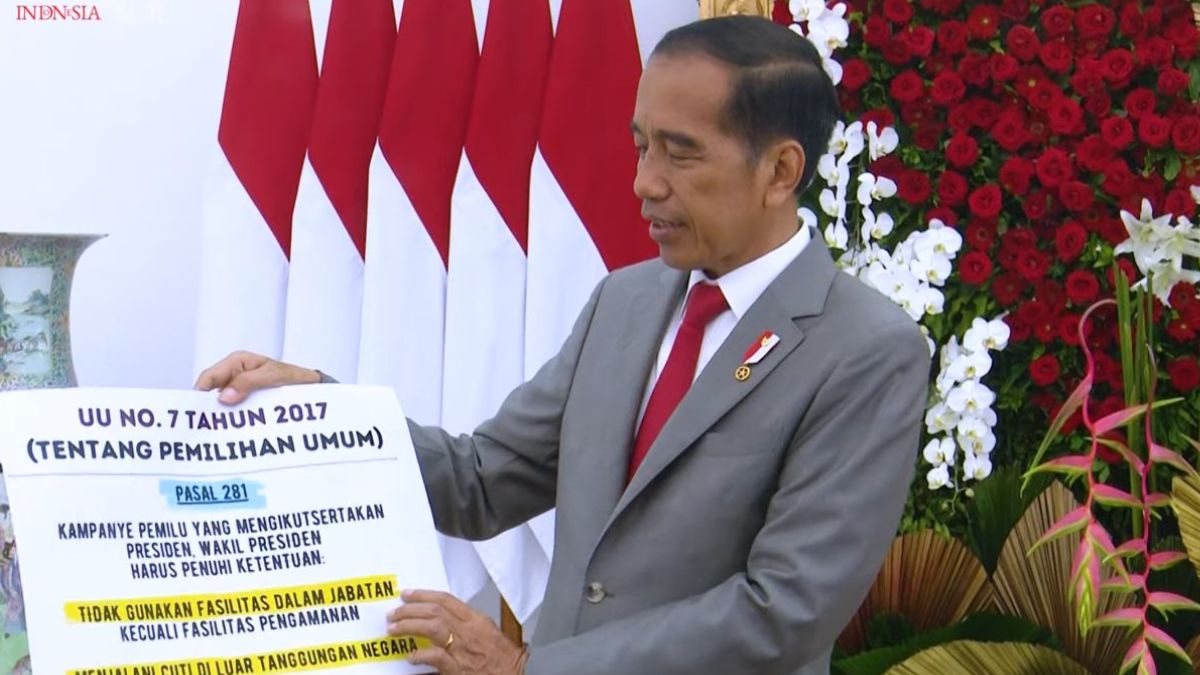Presiden Jokowi jelaskan soal UU Pemilu yang mengatur presiden boleh ikut kampanye.