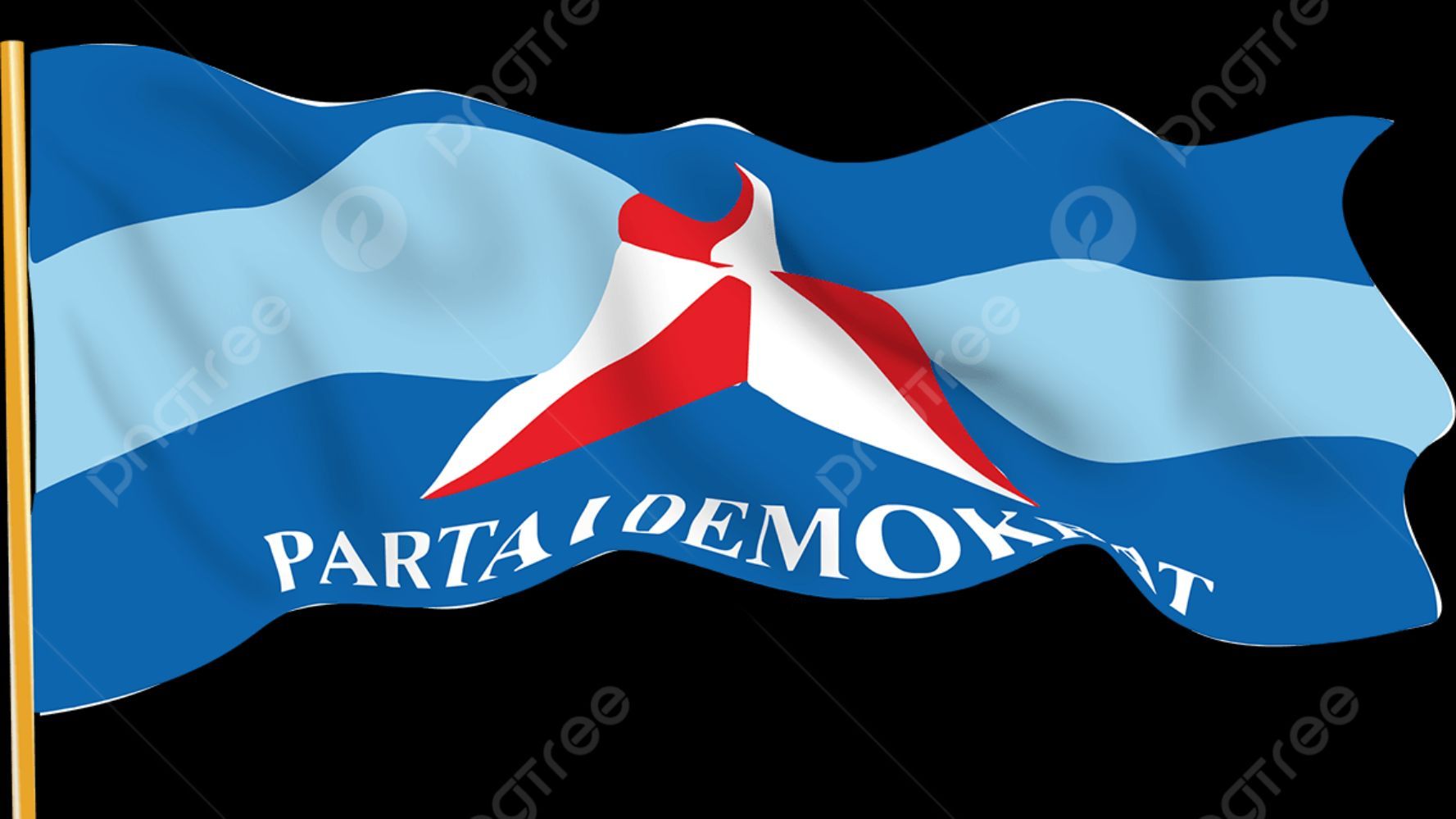 Bendera Partai Demokrat (PD).