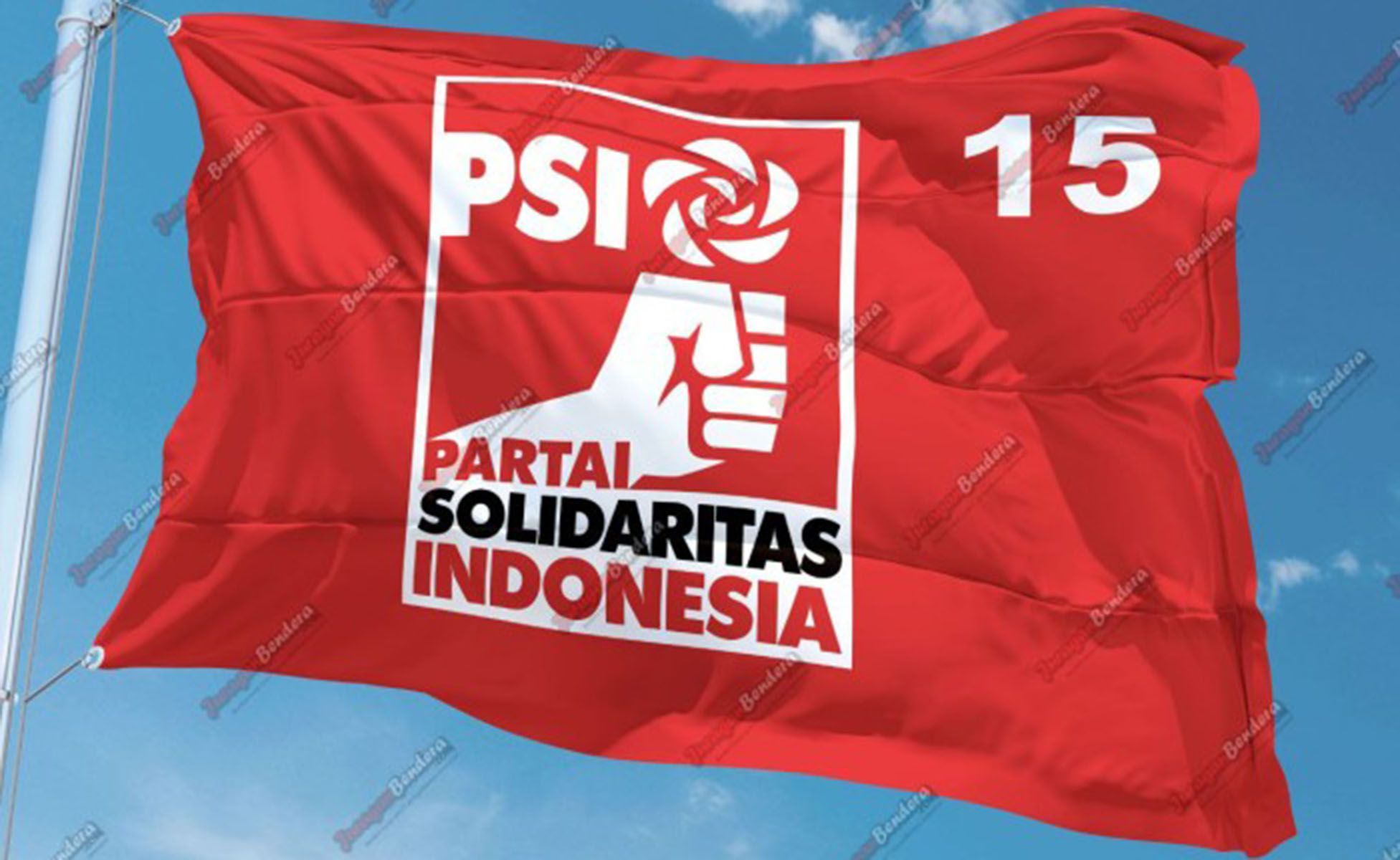 Bendera Partai Solidaritas Indonesia (PSI).