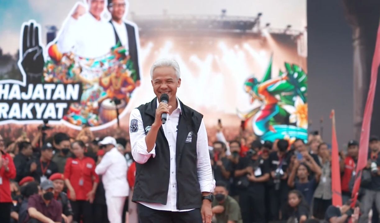 Capres Ganjar Pranowo saat berkampanye di Kulonprogo Daerah Istimewa Yogyakarta 