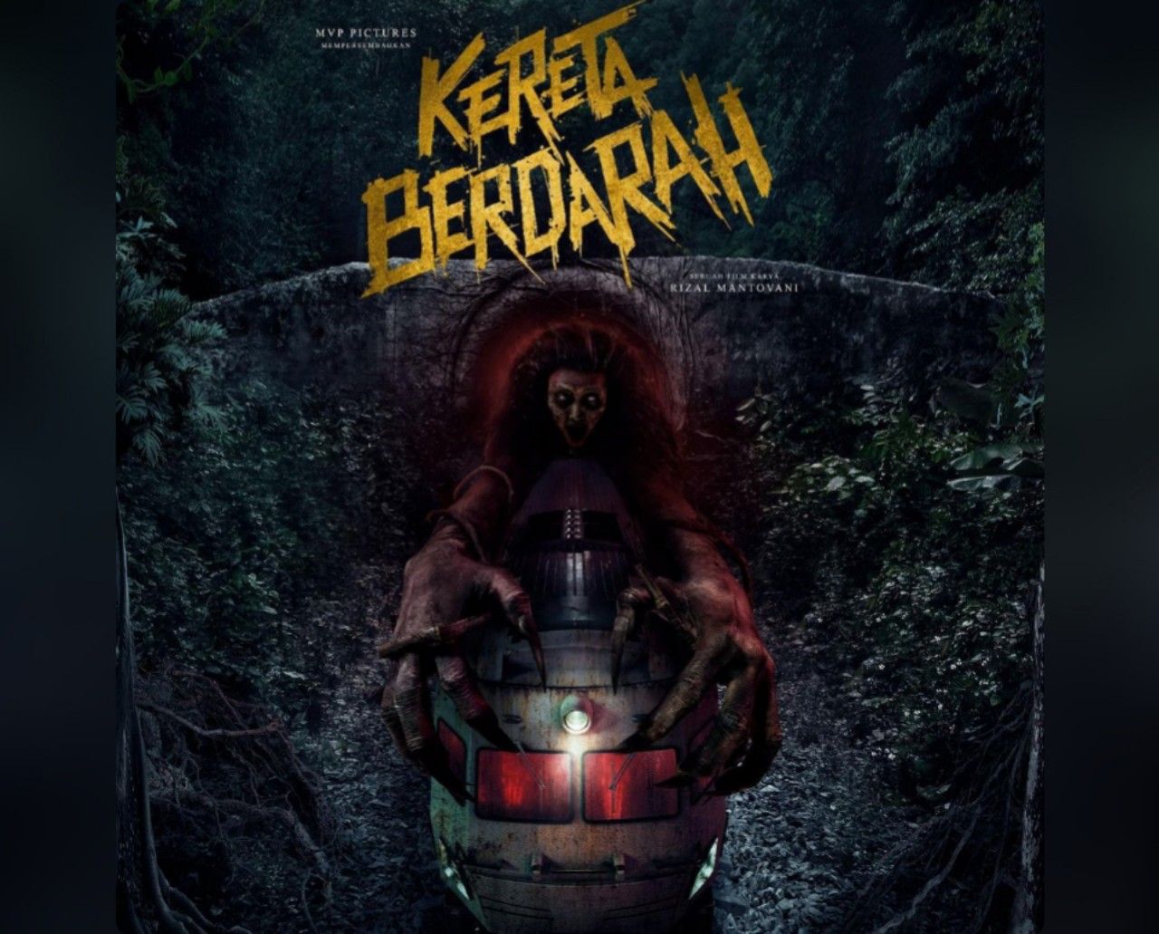Poster Film Horor Indonesia berjudul Kereta Berdarah garapan Rizal Mantovani.