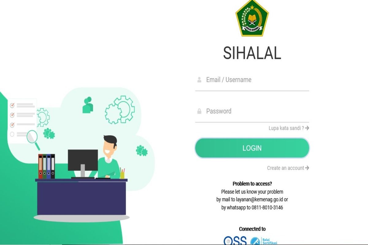 Screenshot laman web ptsp / ptsp.halal.go.id
