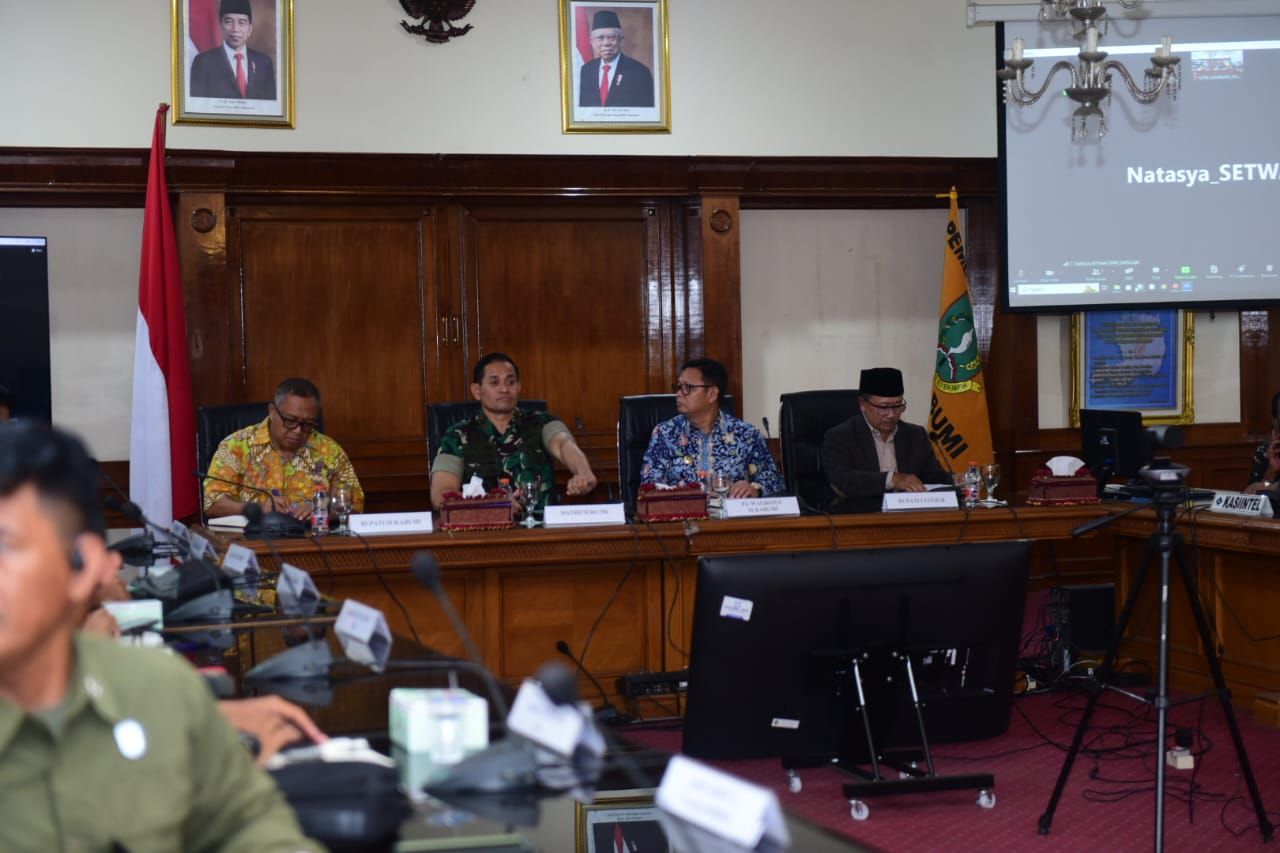 Rapat koordinasi pengamanan (rakorpam) kunjungan kerja Presiden Jokowi ke Sukabumi, Jum'at 2 Februari 2023.