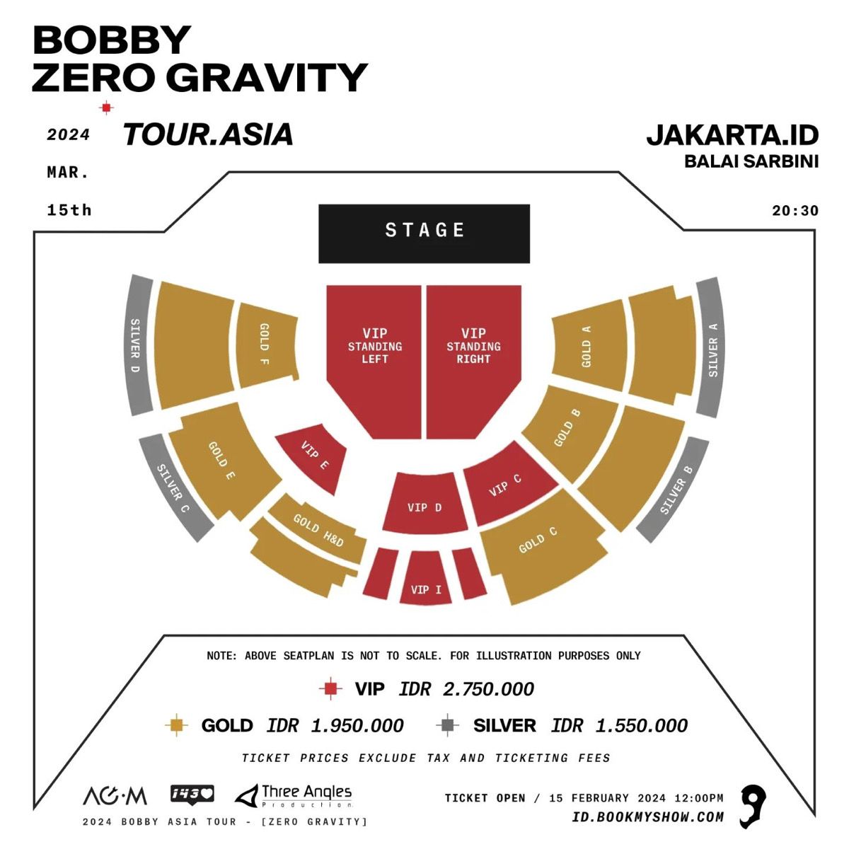 Inilah detail seat plan dan harga tiket konser solo BOBBY iKON di Jakarta
