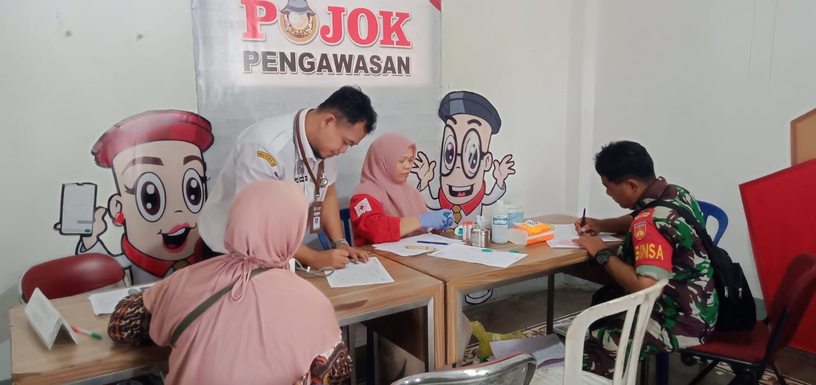 Panwaslu Kecamatan Purwareja Klampok Gandeng PMI Banjarnegara Gelar Donor Darah