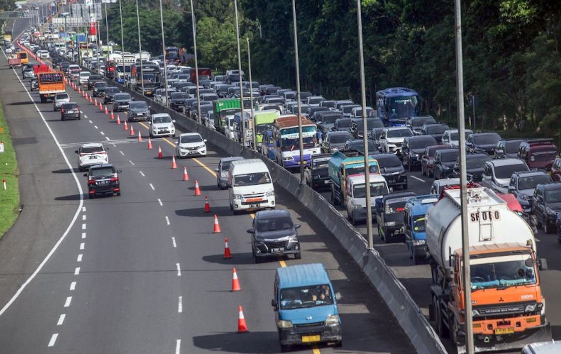 Kemacetan di Puncak Bogor.