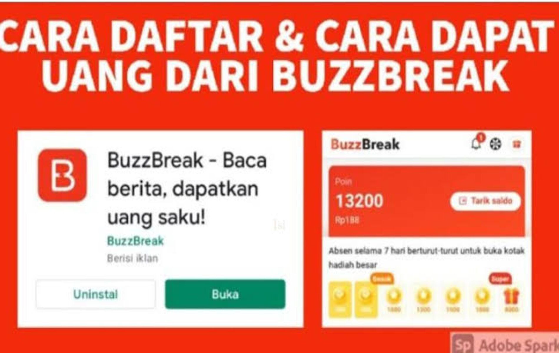 Buzzbreak aplikasi penghasil saldo dana gratis 