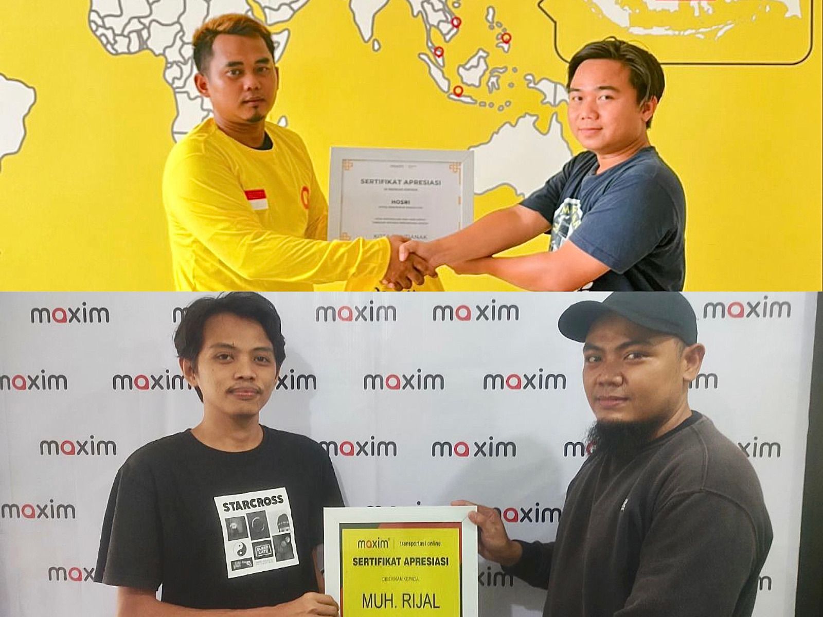 Dua mitra pengemudi mendapat penghargaan dari Maxim