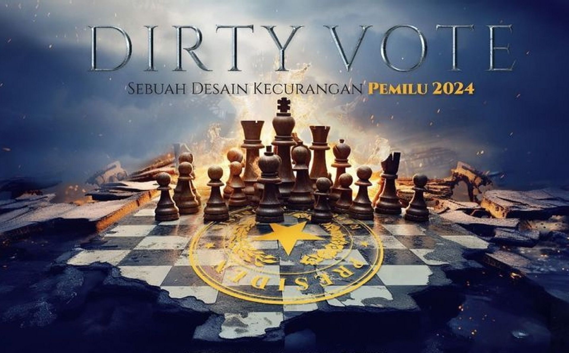 Poster film Dirty Vote yang disebut oleh pakar hukum tata negara tidak ada unsur keberpihakan dengan paslon mana pun