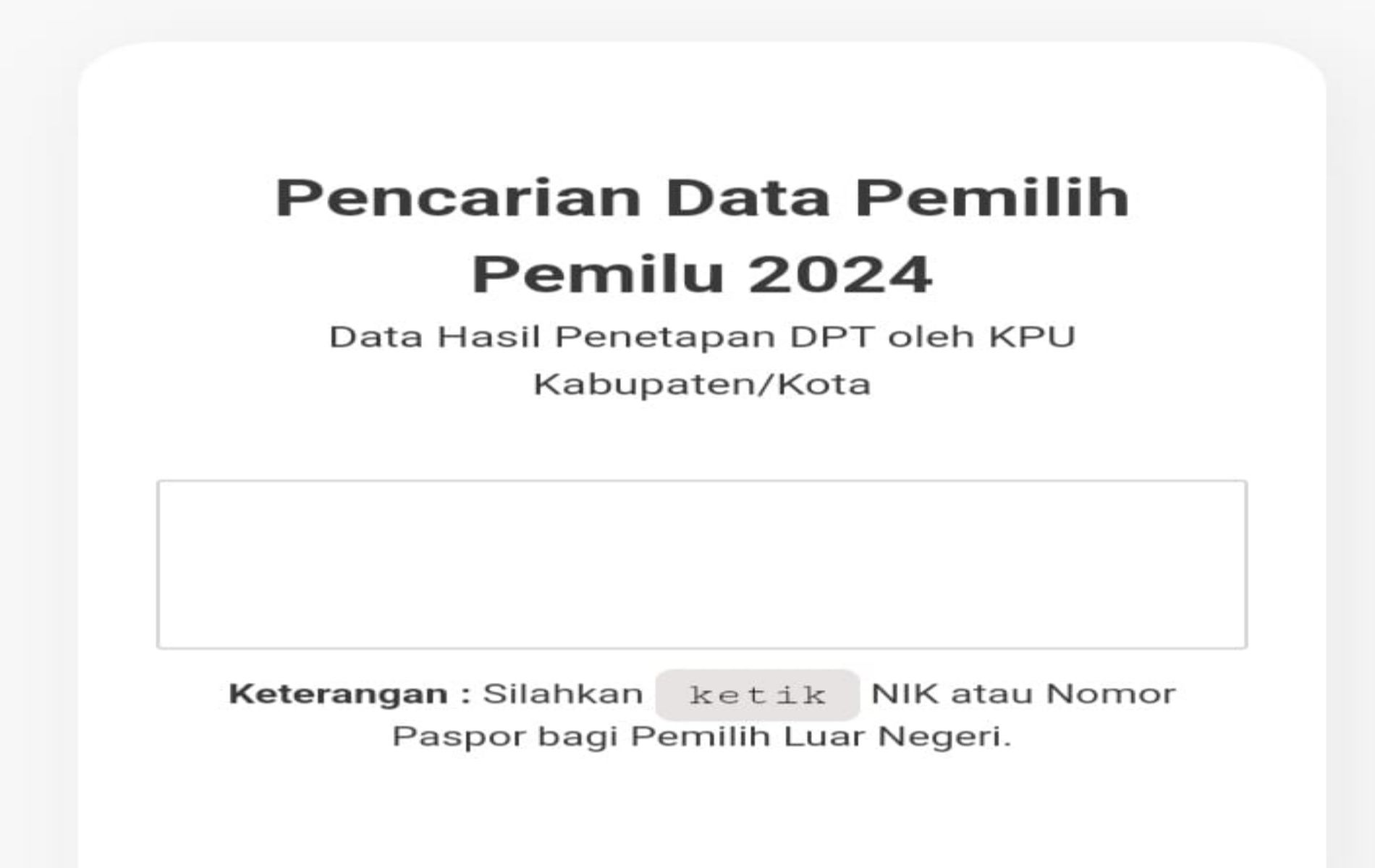 Cara Cek TPS dan DPT Pemilu 2024./Tangkapan layar cekdptonline.kpu.go.id