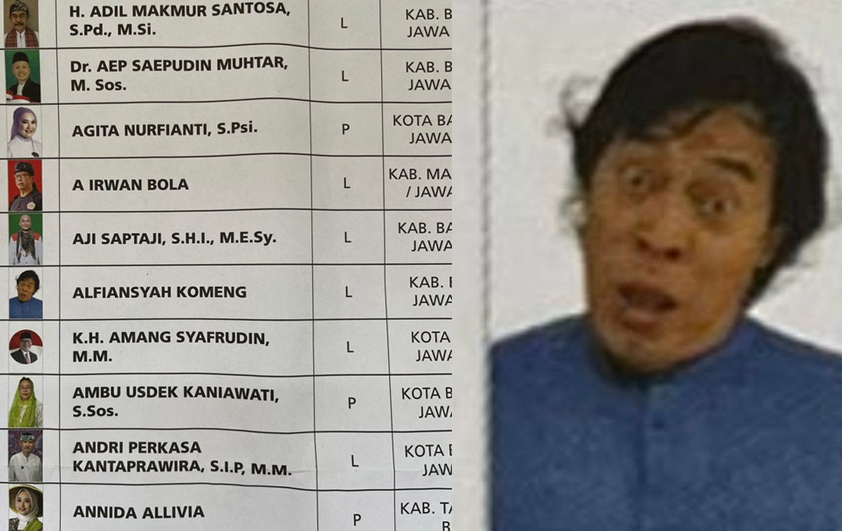 Foto Alfiansyah Komeng di surat suara DPD Jawa Barat berhasil viral dan mencuri perhatian netizen
