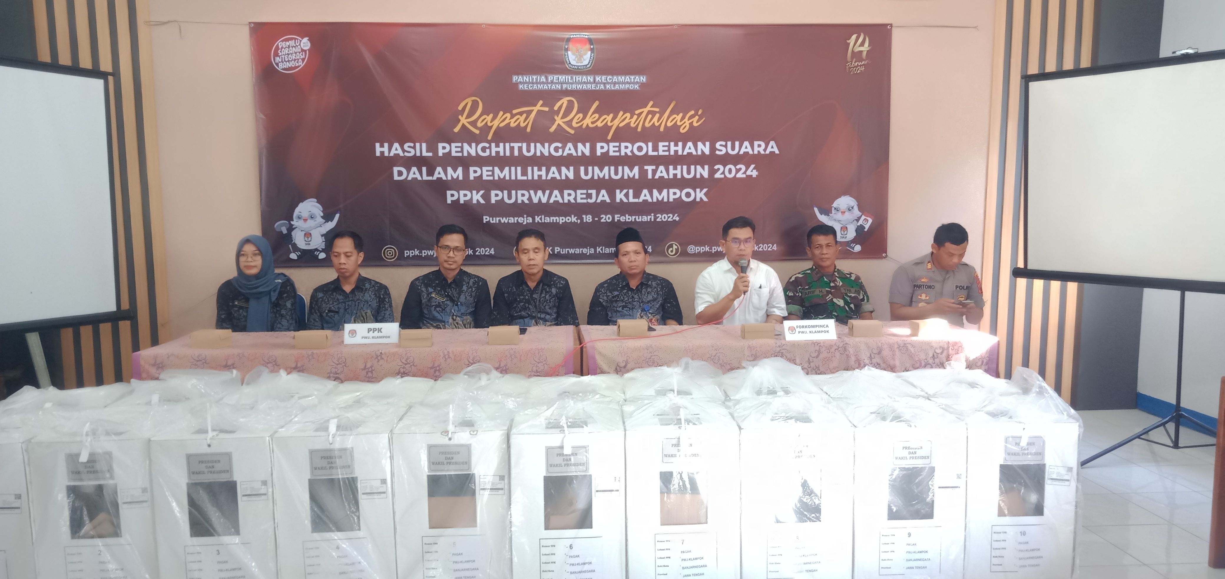 PPK Purwareja Klampok Gelar Rekapitulasi Pemilu Tingkat Kecamatan, Ini Jadwal lengkapnya