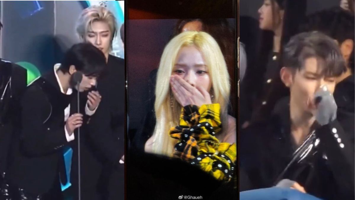 Para idol menutup hidung, diduga karena mencium bau dari kotoran penonton yang BAB sembarangan di area dekat tempat duduk idol.