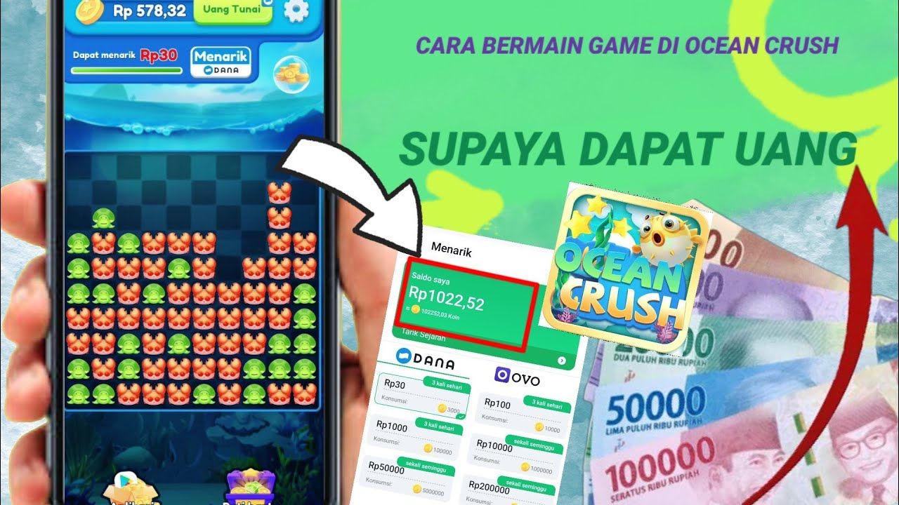 Ocean Crush, aplikasi game penghasil saldo DANA yang terbukti membayar