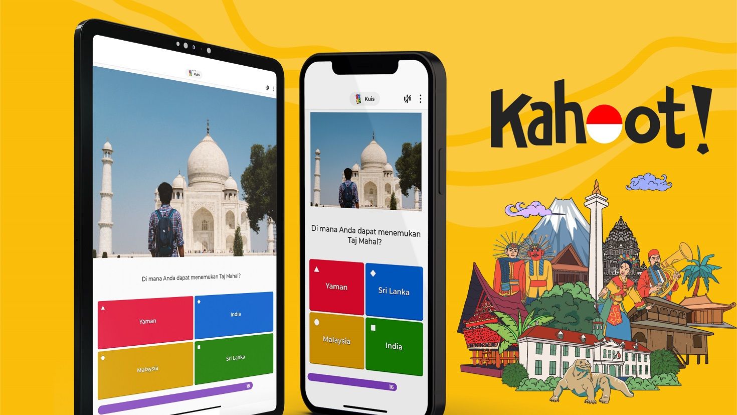 Kahoot!, salah satu platform edutech terdepan di dunia, kini hadir dalam Bahasa Indonesia. Sumber: Kahoot! 