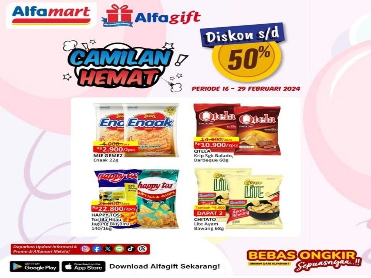 Promo Camilan Hemat di Alfamart. /Instagram @alfamart