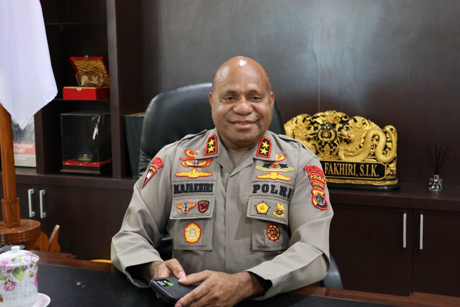 Kepolisian Daerah Papua Irjen Pol. Mathius D. Fakhiri, S.I.K mengungkapkan terkait dengan Pemilihan Umum 2024 di Tanah Papua bisa berjalan denga naman dan damai.