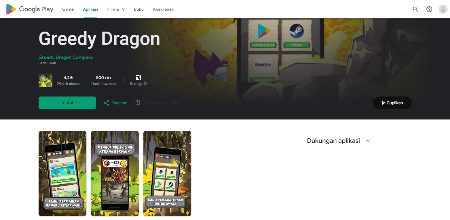 Greedy Dragon, game online penghasil uang langsung ke rekening